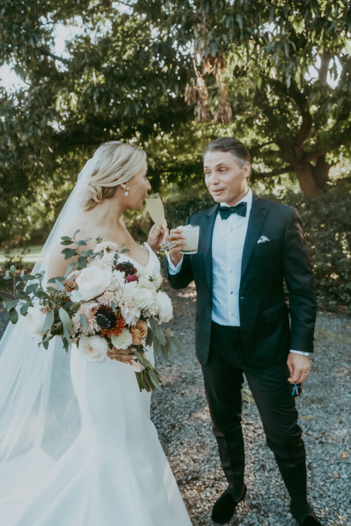 First look moment photographed by a Charleston, South Carolina wedding photographer.